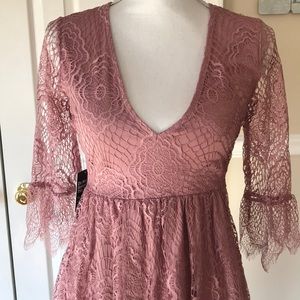 Express Mauve 3/4 Sleeve Dress Sz 0